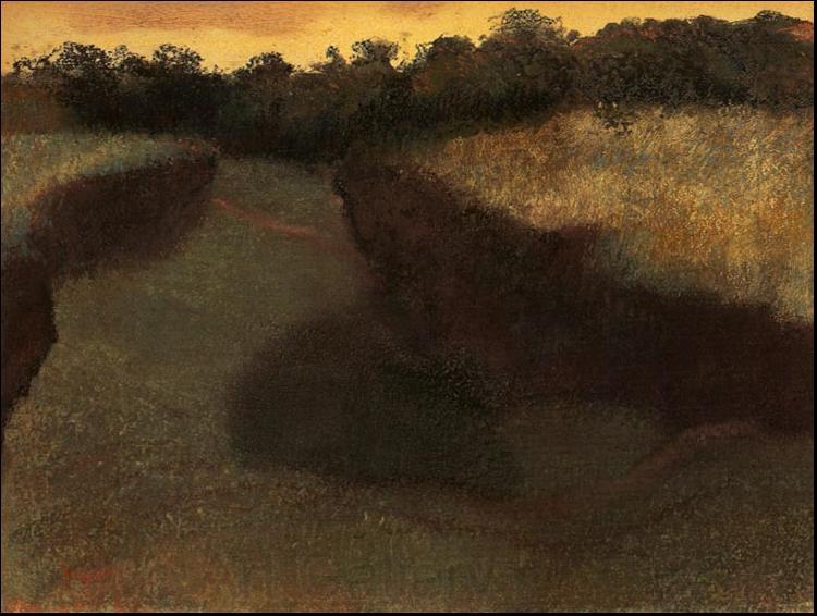 Edgar Degas Wheatfield and Row of Trees France oil painting art